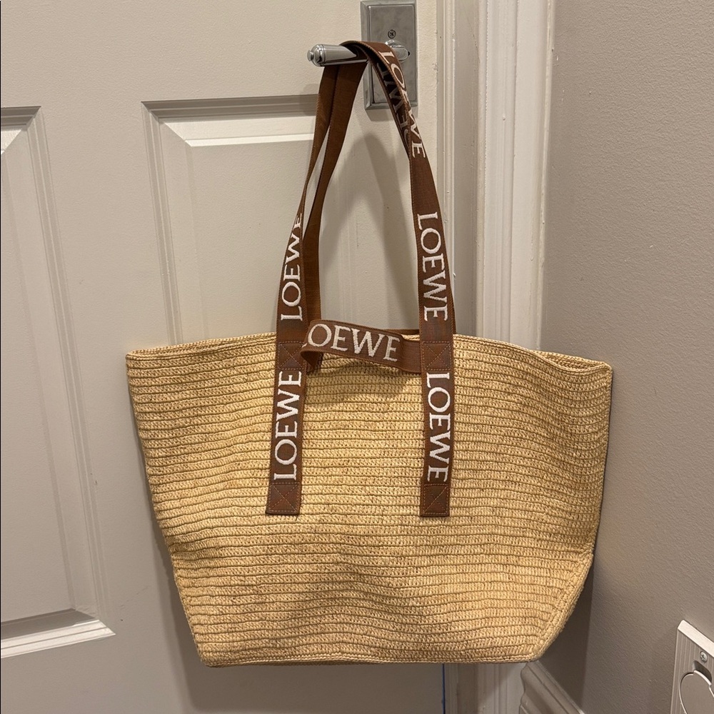 Loewe Raffia Fold Shopper Tote beach bag - Picture 6 of 8